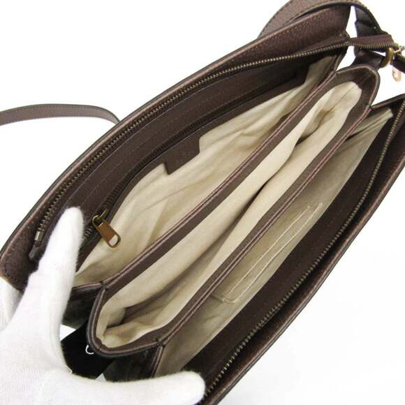 GUCCI Authentic Brown Leather Shoulder Bag - Picture 3 of 15